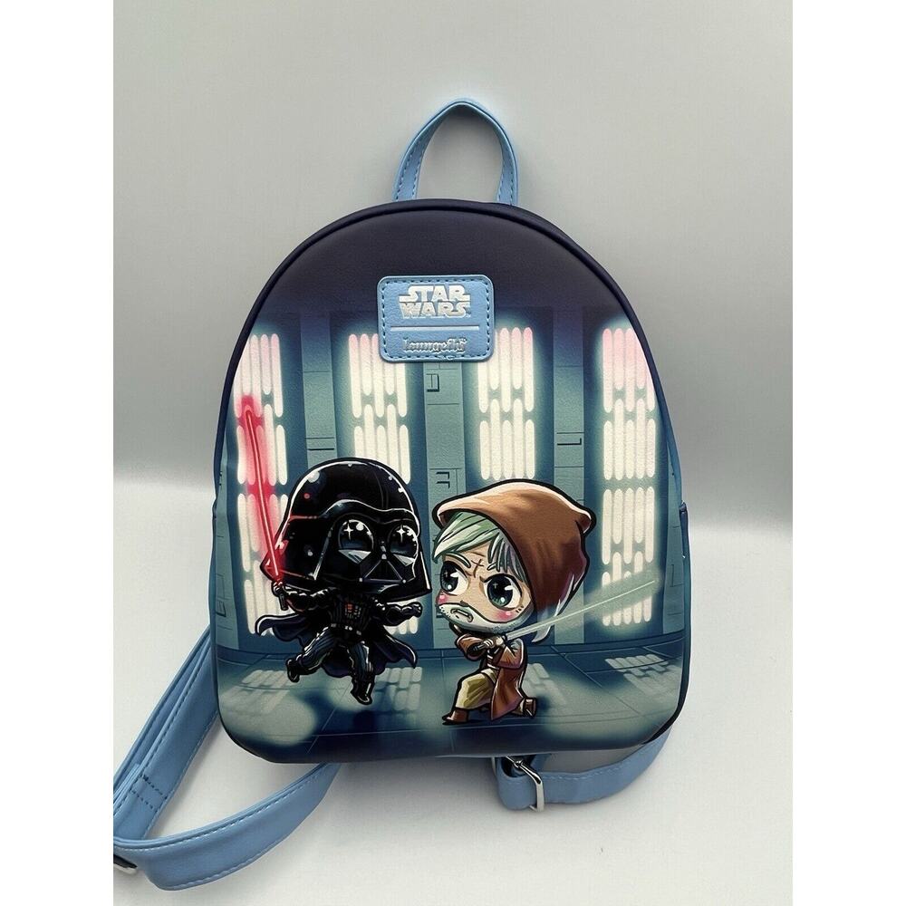 NWT Loungefly Star Wars Obi-Wan Vs. Darth Vader Chibi Characters Mini Backpack